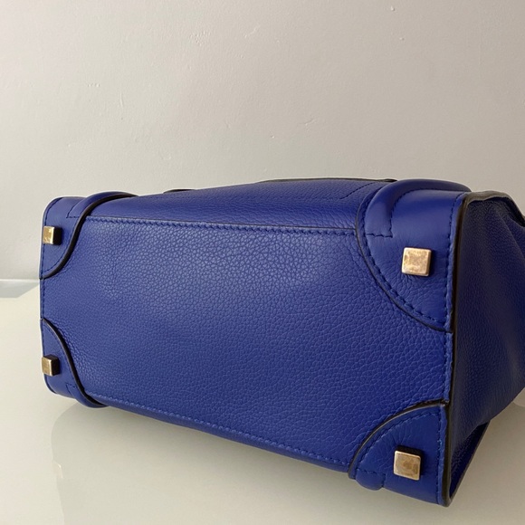 100% authentic Celine Drummed Calfskin Micro Luggage in indigo - Picture 12 of 16